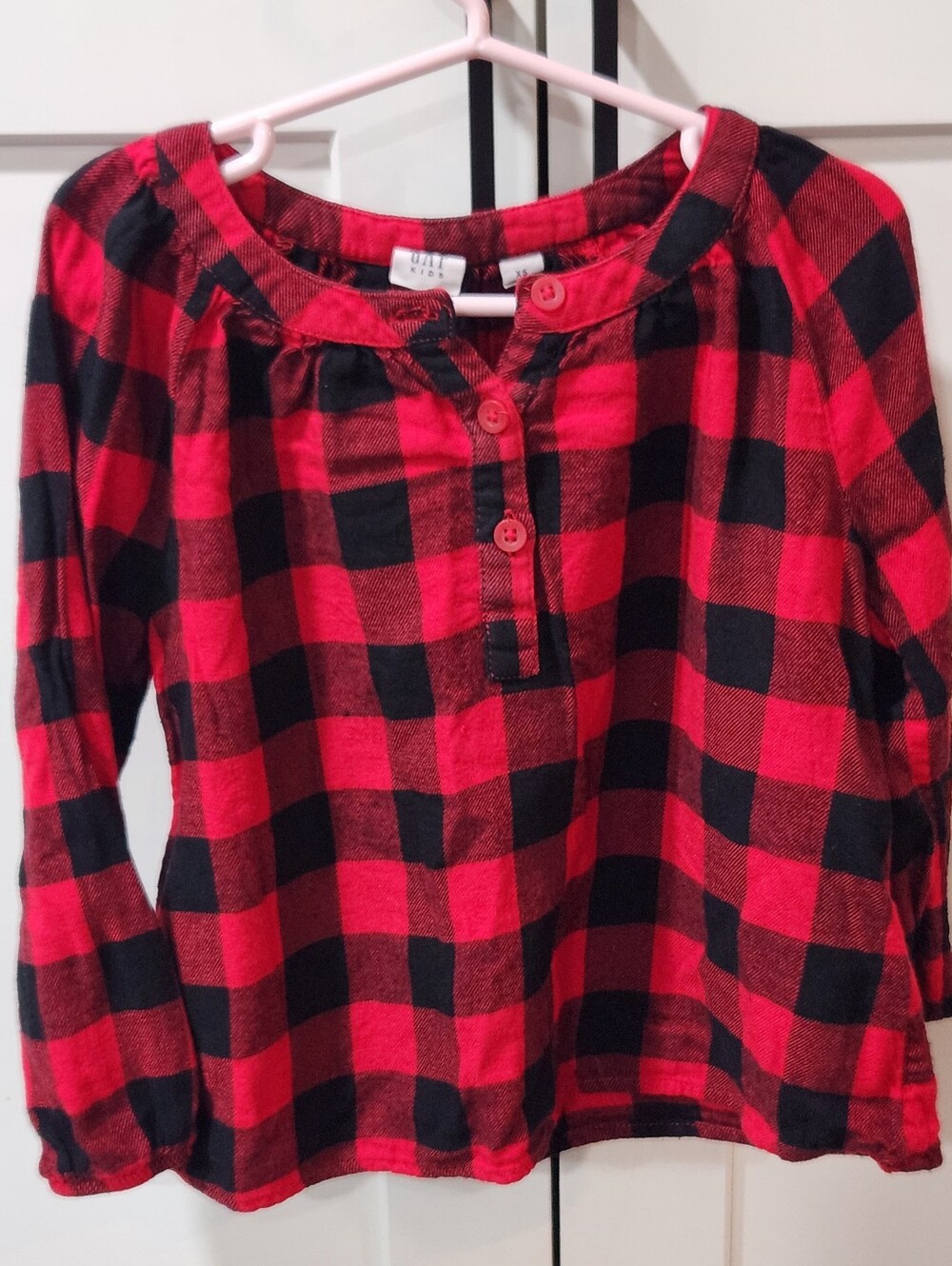 GAP Kids Red and Black Plaid Shirt